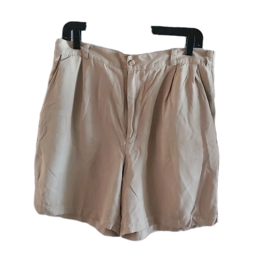 Beige Silk Shorts Men's Size 35 preppy beach coastal money